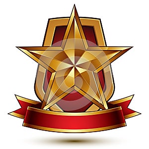 3d vector classic royal symbol, sophisticated protection shield