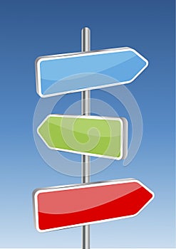 Direction road sign post arrow directional icon vector signs street illustration symbol information design background signpost way