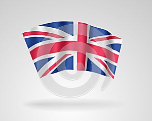 3d vector flag icon of United Kingdom of Great Britain and North