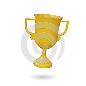 3d Vector Golden trophy cup. Vector illustration. Champions football trophy for winner award