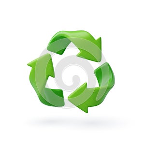 3d Vector Green Arrows Recycle, Earth Day, Environment day, Ecology concept