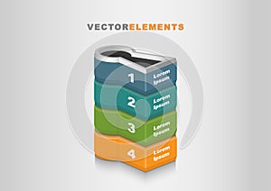 3D Vector Infographic Template Key to Success Concept Vertical