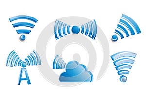 3d vector internet wifi icon with 6 styles