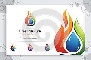 3D vector logo with modern concepts as a symbol of oil and gas. illustration of oil and gas use for template energy and industry