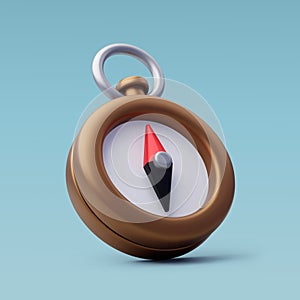 3d Vector Navigation Compass, Holiday Vacation, Time to Travel concept