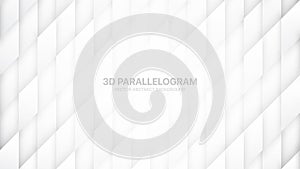 3D Vector Parallelogram Structure Conceptual Abstract White Background