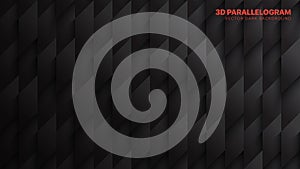 3D Vector Parallelograms Tech Dark Gray Abstract Background