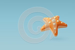 3d Vector StarFish, Summer Journey, Time to Travel Concept