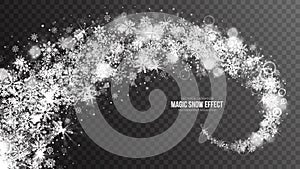 3D Vector Swirling Snow Effect