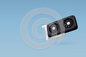 3d Vector Video graphics cards, Powerful for mining or video games Game concept