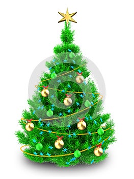 3d vibrant Christmas tree