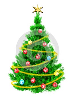 3d vibrant Christmas tree