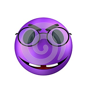 3d violet emoticon smile