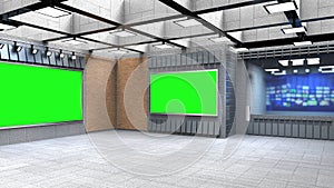 3D Virtual News Studio Background
