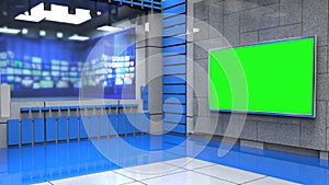 3D Virtual News Studio Background