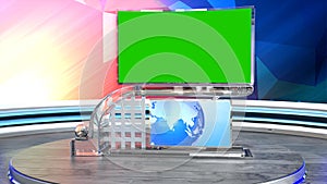 3D Virtual News Studio Background