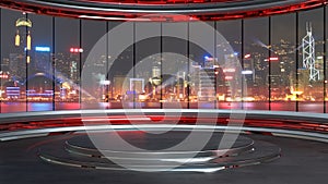 3D Virtual News Studio Background