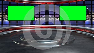 3D Virtual News Studio Background