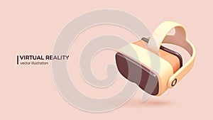 3D Virtual Reality Concept. Vector illustration