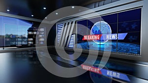 3D Virtual TV Studio News with green screen