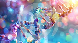 3D Visual DNA Helix – Navigating Medical Research, Genetical Biology, Scientific Visualization, Ancestry