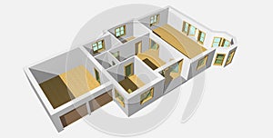 3D visualisation of house 1