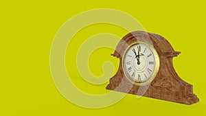 3d visualization of an antique clock made of wood