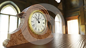 3d visualization of an antique clock made of wood