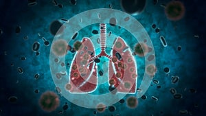 3D visualization how COVID 19 Coronavirus affect lung