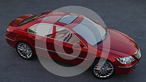 3d visualization of a red car