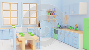 3d visualization of a toy kitchen