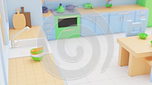 3d visualization of a toy kitchen