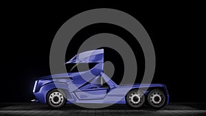 3d visualization of a truck on a solid background