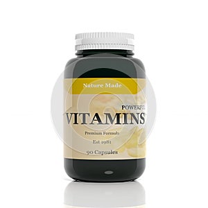 3D vitamins bottle