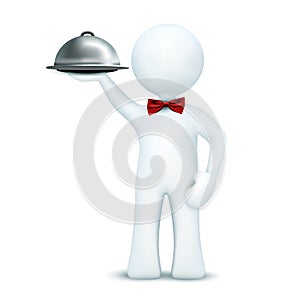 3d waiter serving food