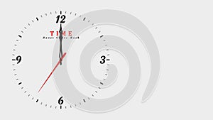 3D Wall Clock Background, Timetable Schedule, 3D illustration, 3D rendering, 12AM PM,