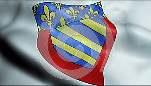 3D Waved France Coat of Arms Flag of Abbeville
