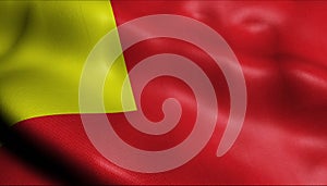 3D Waving Belgium City Flag of Vilvoorde Closeup View