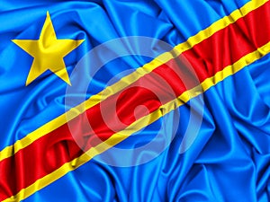 3d waving flag of Democratic Republic of Congo