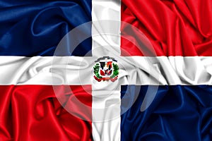 3d waving flag of Dominican Republic