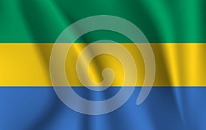 3D Waving Flag of Gabon. illustrations. 10 eps