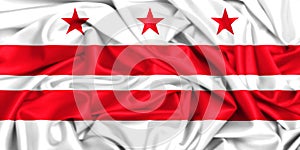 3d waving flag of Washington D.C. Columbia District