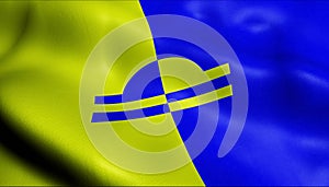3D Waving Netherlands City Flag of Ede Closeup View