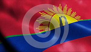 3D Waving Venezuela City Flag of Puerto Cabello Closeup View