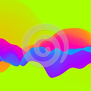 3D Wavy Background. Dynamic Effect. Futuristic Technology Style. Design Template. Modern Pattern. Abstract Vector Illustration for