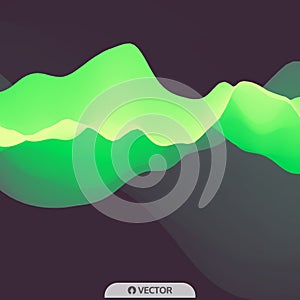 3D Wavy Background. Dynamic Effect. Futuristic Technology Style. Design Template. Modern Pattern. Abstract Vector Illustration for