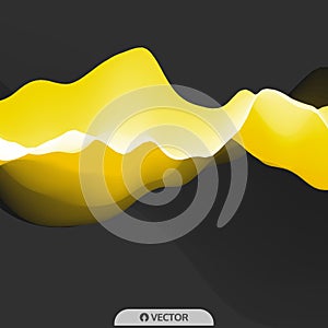 3D Wavy Background. Dynamic Effect. Futuristic Technology Style. Design Template. Modern Pattern. Abstract Vector Illustration for