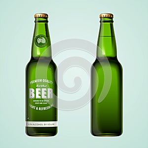3d wheat beer bottle mockups