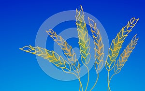 3D wheat ears grain. World food Day hunger awareness. Help charity food help global international refugees vector