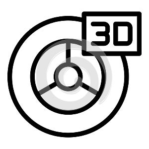 3d wheel printing icon outline vector. Design product